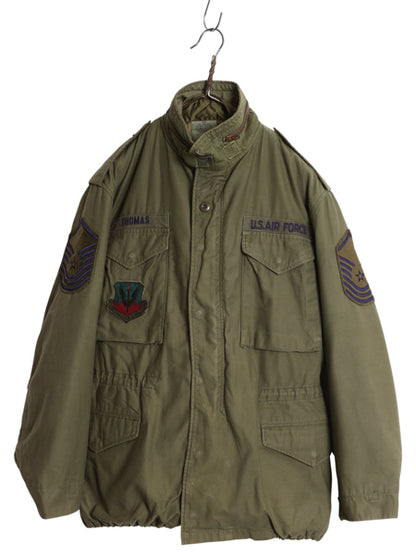 80s 米軍実物 USAF M-65 フィールド ジャケット MEDIUM REGULAR / 80年製 ヴィンテージ ミリタリー フルパッチ 3rd 軍物 中綿 ライナー付き