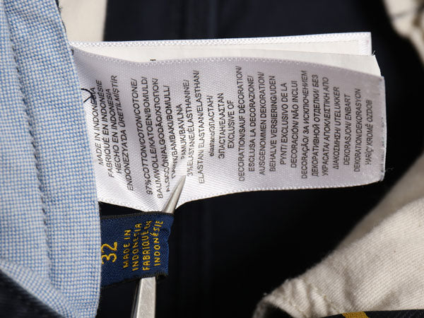 ポロ ラルフローレン コットン チノ ショートパンツ メンズ 32 / チノパン ショーツ ノータック アーミー タイプ ミリタリー ボトムス 紺 