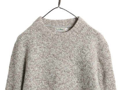 80s エルエルビーン ニット セーター メンズ M レディース L ヴィンテージ アウトドア ウール 長袖ニット クルーネック 無地 ミドルゲージ
