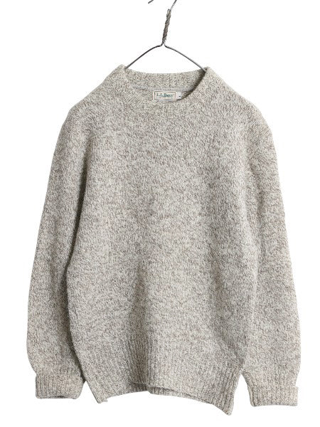 80s エルエルビーン ニット セーター メンズ M レディース L ヴィンテージ アウトドア ウール 長袖ニット クルーネック 無地 ミドルゲージ