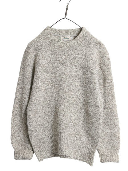 80s エルエルビーン ニット セーター メンズ M レディース L ヴィンテージ アウトドア ウール 長袖ニット クルーネック 無地 ミドルゲージ