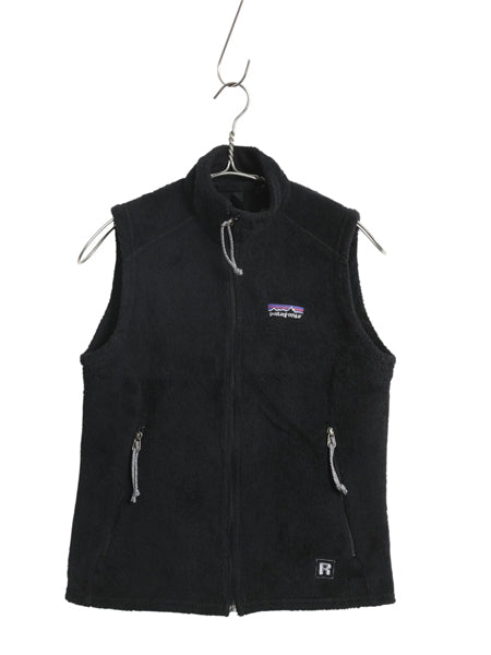 00s USA製 パタゴニア R2 フリース ベスト レディース S / 01年製 オールド ボア パイル フルジップ アウトドア レギュレーター 重ね着 黒