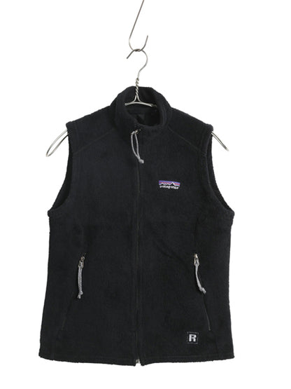 00s USA製 パタゴニア R2 フリース ベスト レディース S / 01年製 オールド ボア パイル フルジップ アウトドア レギュレーター 重ね着 黒