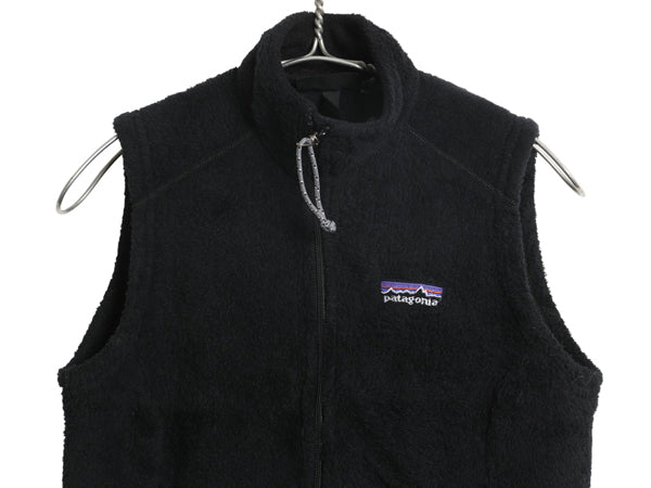 00s USA製 パタゴニア R2 フリース ベスト レディース S / 01年製 オールド ボア パイル フルジップ アウトドア レギュレーター 重ね着 黒