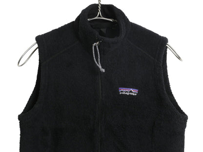 00s USA製 パタゴニア R2 フリース ベスト レディース S / 01年製 オールド ボア パイル フルジップ アウトドア レギュレーター 重ね着 黒
