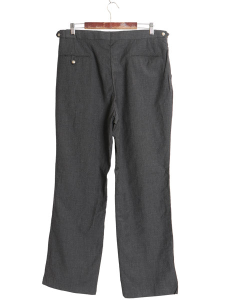 90s USA製 ランズエンド スラックス パンツ メンズ 36 / オールド サマー ウール 薄手 ノータック ストレート ボトムス トラウザー グレー