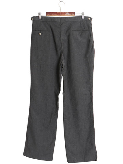 90s USA製 ランズエンド スラックス パンツ メンズ 36 / オールド サマー ウール 薄手 ノータック ストレート ボトムス トラウザー グレー