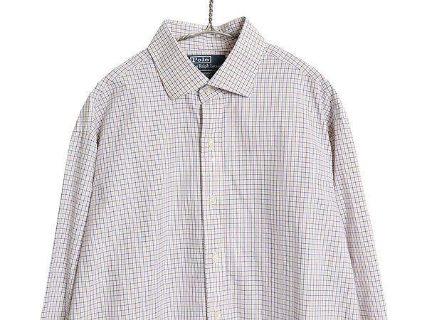 00s ポロ ラルフローレン チェック 長袖 シャツ メンズ XL 程 古着 オールド コットン ドレス REGENT CLASSIC FIT ポニー無し 大きいサイズ