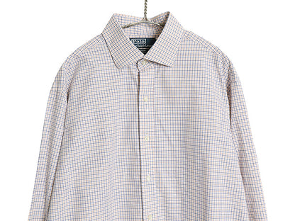 00s ポロ ラルフローレン チェック 長袖 シャツ メンズ XL 程 古着 オールド コットン ドレス REGENT CLASSIC FIT ポニー無し 大きいサイズ