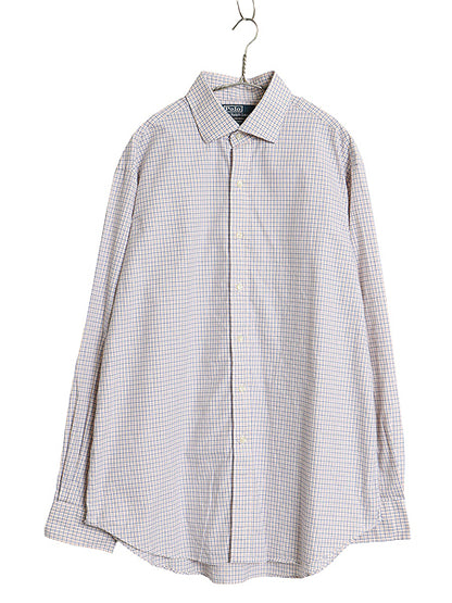 00s ポロ ラルフローレン チェック 長袖 シャツ メンズ XL 程 古着 オールド コットン ドレス REGENT CLASSIC FIT ポニー無し 大きいサイズ