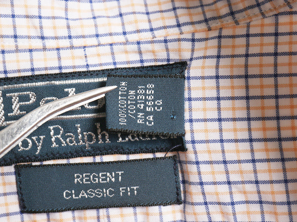 00s ポロ ラルフローレン チェック 長袖 シャツ メンズ XL 程 古着 オールド コットン ドレス REGENT CLASSIC FIT ポニー無し 大きいサイズ