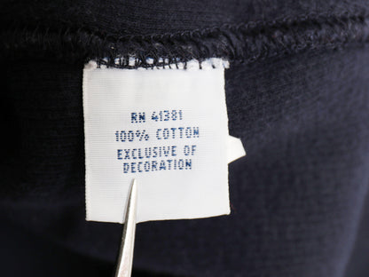 ポロ ラルフローレン リブ編み スウェット メンズ S / 古着 ニット セーター コットン ストレッチ ワンポイント ポニー 刺繍 無地 ネイビー