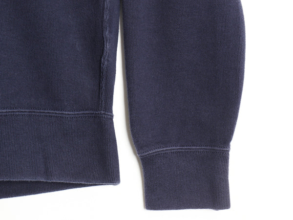 ポロ ラルフローレン リブ編み スウェット メンズ S / 古着 ニット セーター コットン ストレッチ ワンポイント ポニー 刺繍 無地 ネイビー
