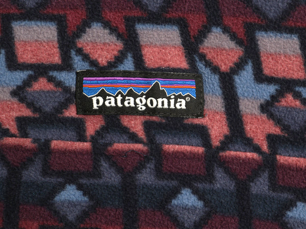 US企画 パタゴニア 総柄 マイクロD スナップT レディース М / 古着 19年製 アウトドア フリース プルオーバー ジャケット ブルゾン ロンT