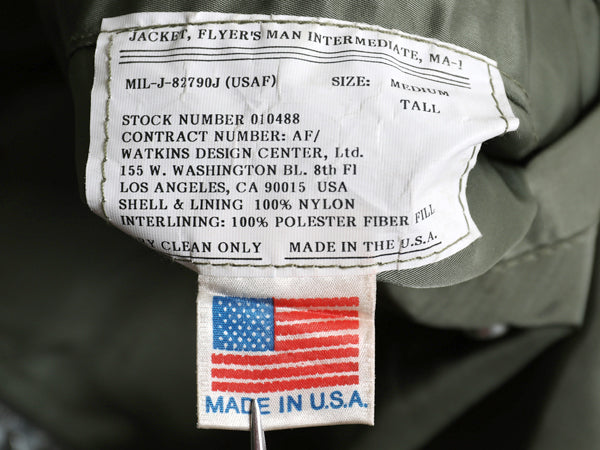 USA製 MA-1 フライト ジャケット メンズ M / 民間  L-2 エアフォース ミリタリー ボンバー ブルゾン トップガン NASA ワッペン フルジップ