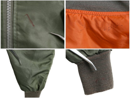 USA製 MA-1 フライト ジャケット メンズ M / 民間  L-2 エアフォース ミリタリー ボンバー ブルゾン トップガン NASA ワッペン フルジップ