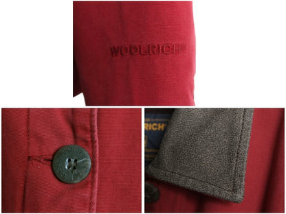 00s ウールリッチ コットン ジャケット レディース M / オールド マルチカラー ボーダー 裏 ボア パイル フリース ブルゾン ショート丈 赤