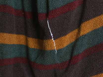 00s ウールリッチ コットン ジャケット レディース M / オールド マルチカラー ボーダー 裏 ボア パイル フリース ブルゾン ショート丈 赤