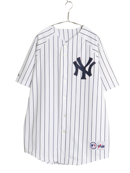ヤンキース ベースボール シャツ メンズ XXL 程/ MLB オフィシャル マジェスティック 大リーグ ユニフォーム ジャージ 重ね着 大きいサイズ