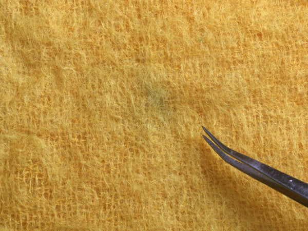 70s 西ドイツ製 100% モヘア マフラー メンズ レディース / 古着 ヴィンテージ 無地 スカーフ ストール フリンジ付き マスタード イエロー