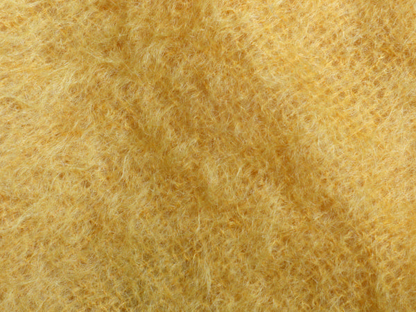 70s 西ドイツ製 100% モヘア マフラー メンズ レディース / 古着 ヴィンテージ 無地 スカーフ ストール フリンジ付き マスタード イエロー