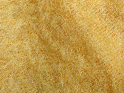 70s 西ドイツ製 100% モヘア マフラー メンズ レディース / 古着 ヴィンテージ 無地 スカーフ ストール フリンジ付き マスタード イエロー