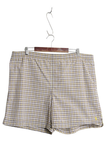 90s ポロスポーツ ラルフローレン チェック ショートパンツ メンズ XL 古着 オールド ポロ ショーツ 海パン 短パン 水陸両用 大きいサイズ