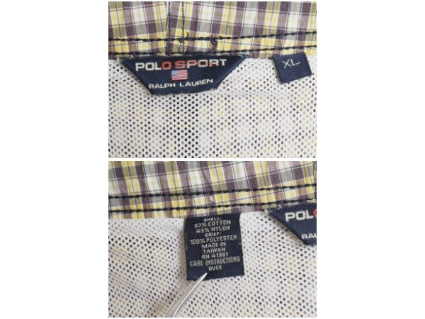 90s ポロスポーツ ラルフローレン チェック ショートパンツ メンズ XL 古着 オールド ポロ ショーツ 海パン 短パン 水陸両用 大きいサイズ