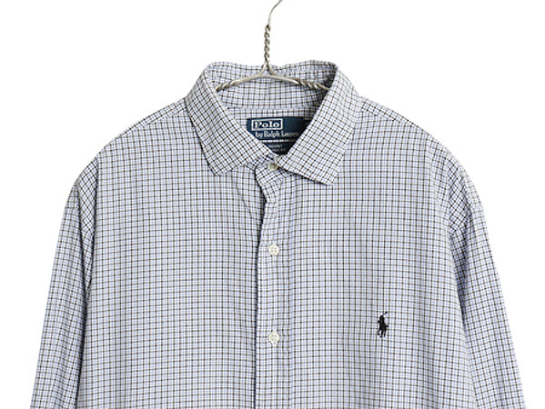 00s ラルフローレン チェック 長袖 シャツ メンズ XL オールド ポロ REGENT CLASSIC FIT コットン ワンポイント 大きいサイズ マルチカラー