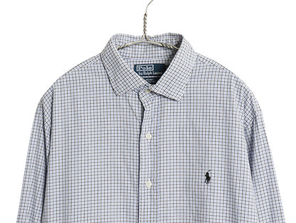 00s ラルフローレン チェック 長袖 シャツ メンズ XL オールド ポロ REGENT CLASSIC FIT コットン ワンポイント 大きいサイズ マルチカラー