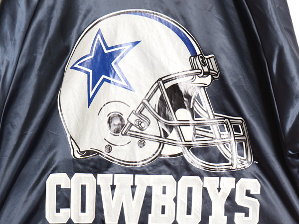 90s USA製 カウボーイズ ナイロン サテン スタジャン メンズ L / オールド NFL オフィシャル アメフト ブルゾン ジャンパー バックプリント