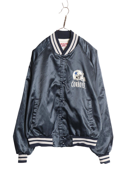 90s USA製 カウボーイズ ナイロン サテン スタジャン メンズ L / オールド NFL オフィシャル アメフト ブルゾン ジャンパー バックプリント