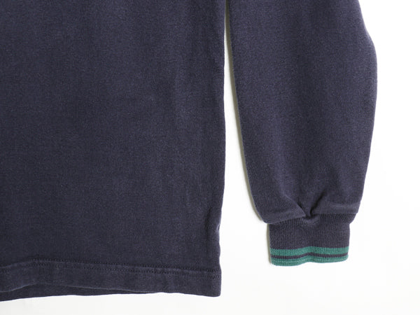 80s USA製 エルエルビーン モックネック ボーダー 長袖 Tシャツ メンズ M / ヴィンテージ アウトドア ロンT ラガーシャツ ヘビーウェイト