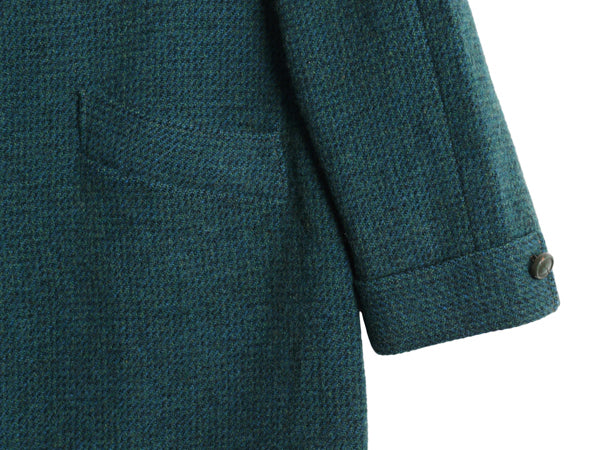 70s ハリスツイード ステンカラー コート レディース L 程 旧タグ ヴィンテージ ツイード ウール チェスター ロング バルマカーン きれいめ