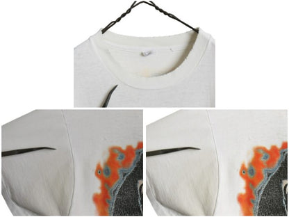 90s ★ キッス ツアー イラスト プリント Tシャツ メンズ XL / オールド 当時物 フォト バンド ロック シングルステッチ 白 大きいサイズ