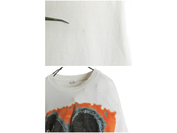 90s ★ キッス ツアー イラスト プリント Tシャツ メンズ XL / オールド 当時物 フォト バンド ロック シングルステッチ 白 大きいサイズ