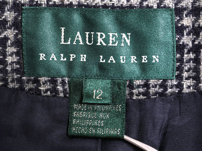 デッドストック 90s ローレン ラルフローレン ツイード テーラード ジャケット レディース XL 程/ オールド ポロ ブレザー ウール チェック