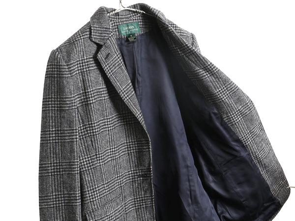 デッドストック 90s ローレン ラルフローレン ツイード テーラード ジャケット レディース XL 程/ オールド ポロ ブレザー ウール チェック