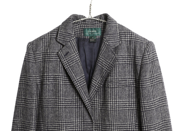 デッドストック 90s ローレン ラルフローレン ツイード テーラード ジャケット レディース XL 程/ オールド ポロ ブレザー ウール チェック