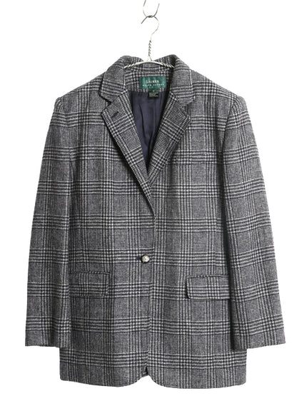 デッドストック 90s ローレン ラルフローレン ツイード テーラード ジャケット レディース XL 程/ オールド ポロ ブレザー ウール チェック