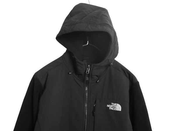 ノースフェイス フード付き デナリ ジャケット レディース L / アウトドア フリース ナイロン パーカー ジャンパー フルジップ ブルゾン 黒