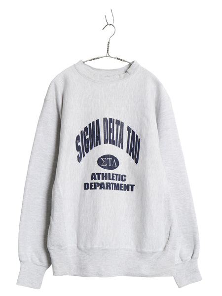 90s USA製 4段 カレッジ プリント スウェット メンズ XL / 古着 オールド トレーナー 裏起毛 リバース タイプ ヘビーウェイト 大きいサイズ