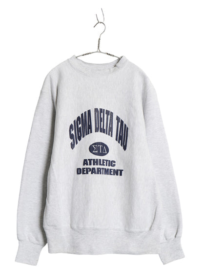 90s USA製 4段 カレッジ プリント スウェット メンズ XL / 古着 オールド トレーナー 裏起毛 リバース タイプ ヘビーウェイト 大きいサイズ