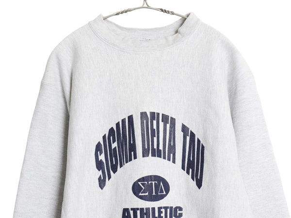 90s USA製 4段 カレッジ プリント スウェット メンズ XL / 古着 オールド トレーナー 裏起毛 リバース タイプ ヘビーウェイト 大きいサイズ