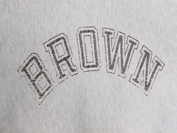 90's USA製 BROWN チャンピオン リバースウィーブ カレッジ プリント スウェット メンズ L / オールド トレーナー 雰囲気系 裏起毛 グレー