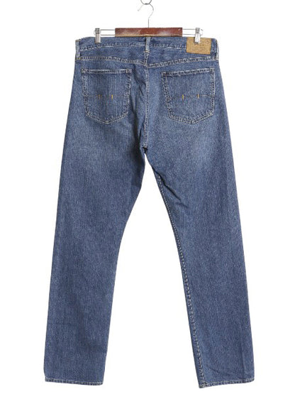ポロ ラルフローレン デニム パンツ メンズ 34 34 / ヴィンテージ 加工 ジーンズ ジーパン ストレート ボトムス 赤耳 革パッチ セルビッチ