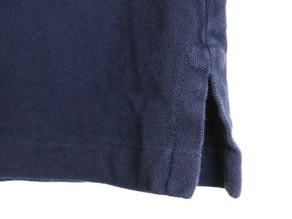 ポロ ラルフローレン 鹿の子 半袖 ポロシャツ メンズ XL / 半袖シャツ ワンポイント コットン カットソー トップス ネイビー 大きいサイズ