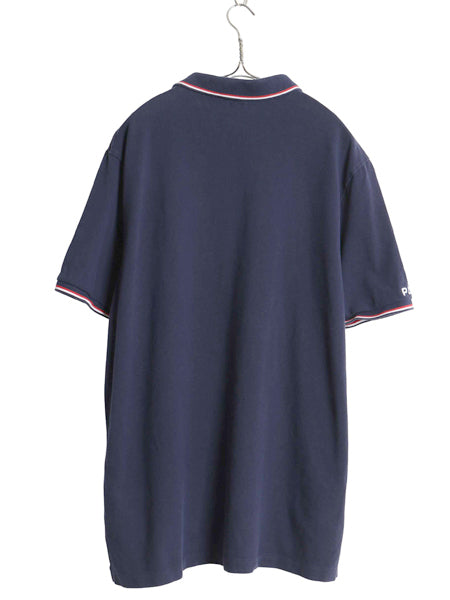 ポロ ラルフローレン 鹿の子 半袖 ポロシャツ メンズ XL / 半袖シャツ ワンポイント コットン カットソー トップス ネイビー 大きいサイズ