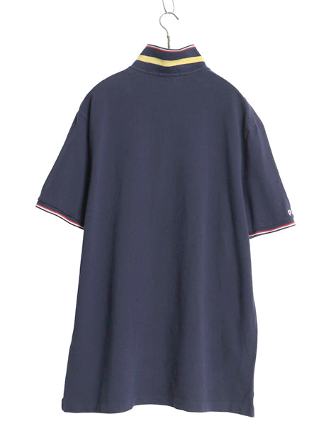 ポロ ラルフローレン 鹿の子 半袖 ポロシャツ メンズ XL / 半袖シャツ ワンポイント コットン カットソー トップス ネイビー 大きいサイズ