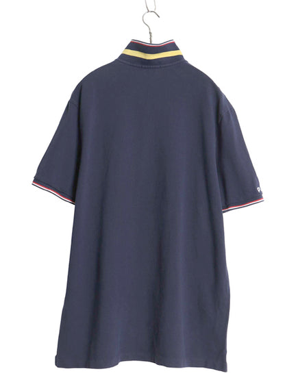 ポロ ラルフローレン 鹿の子 半袖 ポロシャツ メンズ XL / 半袖シャツ ワンポイント コットン カットソー トップス ネイビー 大きいサイズ